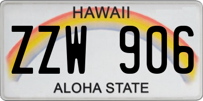 HI license plate ZZW906