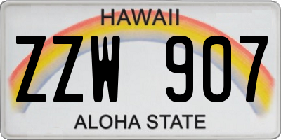 HI license plate ZZW907