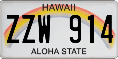 HI license plate ZZW914