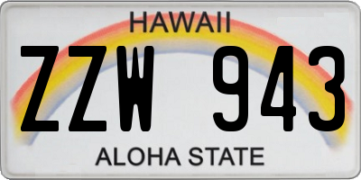 HI license plate ZZW943