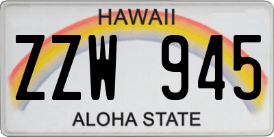 HI license plate ZZW945