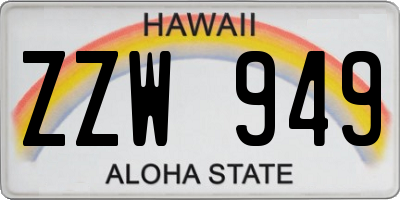 HI license plate ZZW949