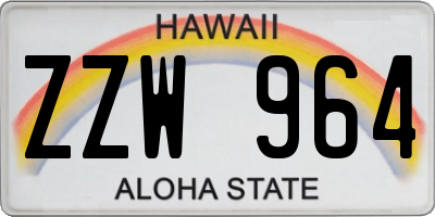 HI license plate ZZW964