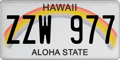HI license plate ZZW977