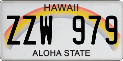 HI license plate ZZW979