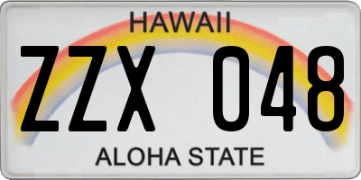 HI license plate ZZX048