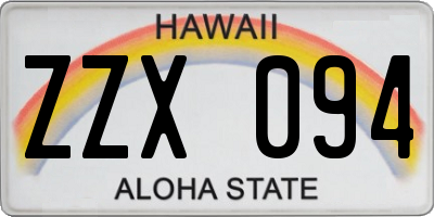 HI license plate ZZX094