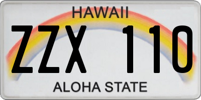 HI license plate ZZX110