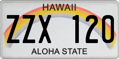 HI license plate ZZX120