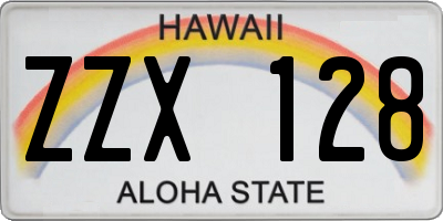 HI license plate ZZX128