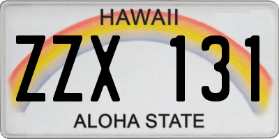 HI license plate ZZX131