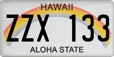 HI license plate ZZX133
