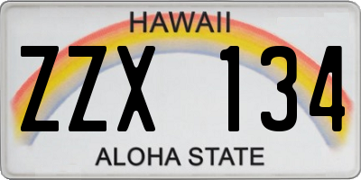 HI license plate ZZX134