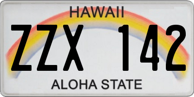 HI license plate ZZX142