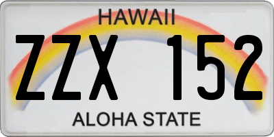HI license plate ZZX152