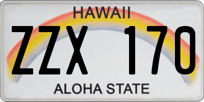HI license plate ZZX170
