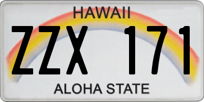 HI license plate ZZX171