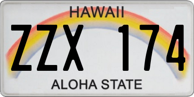 HI license plate ZZX174