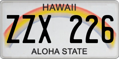 HI license plate ZZX226