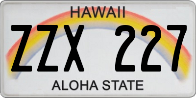 HI license plate ZZX227