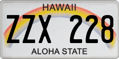 HI license plate ZZX228