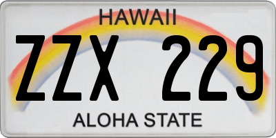 HI license plate ZZX229