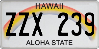 HI license plate ZZX239