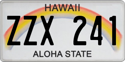 HI license plate ZZX241