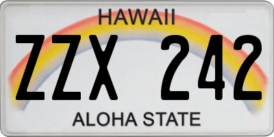 HI license plate ZZX242