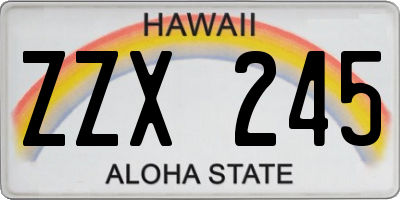 HI license plate ZZX245