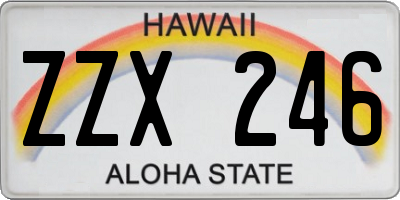 HI license plate ZZX246