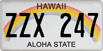 HI license plate ZZX247