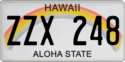 HI license plate ZZX248