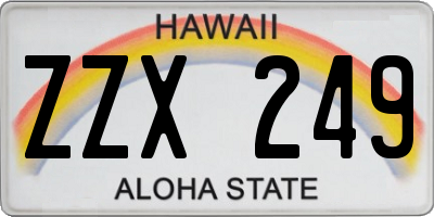 HI license plate ZZX249