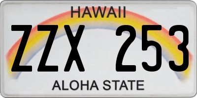 HI license plate ZZX253