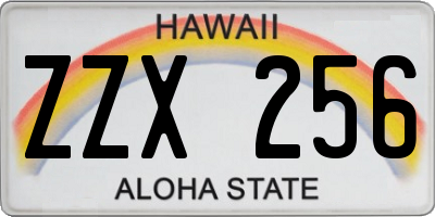 HI license plate ZZX256