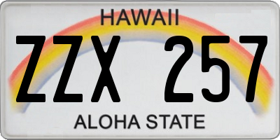 HI license plate ZZX257