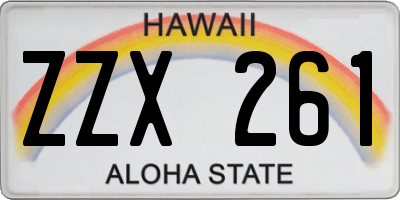 HI license plate ZZX261