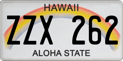 HI license plate ZZX262