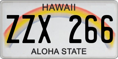 HI license plate ZZX266