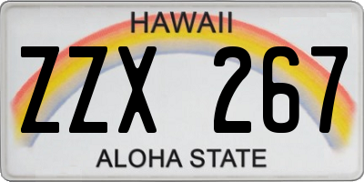 HI license plate ZZX267