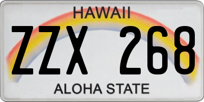 HI license plate ZZX268