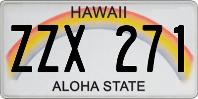 HI license plate ZZX271