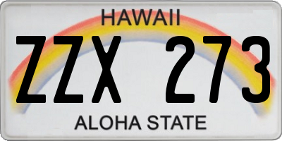 HI license plate ZZX273