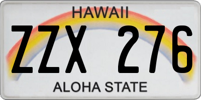 HI license plate ZZX276