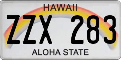 HI license plate ZZX283