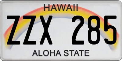 HI license plate ZZX285