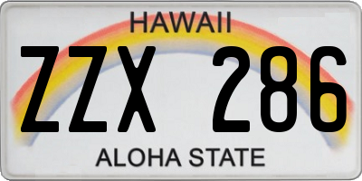 HI license plate ZZX286