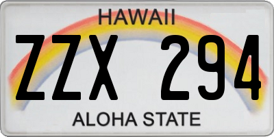 HI license plate ZZX294