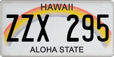 HI license plate ZZX295